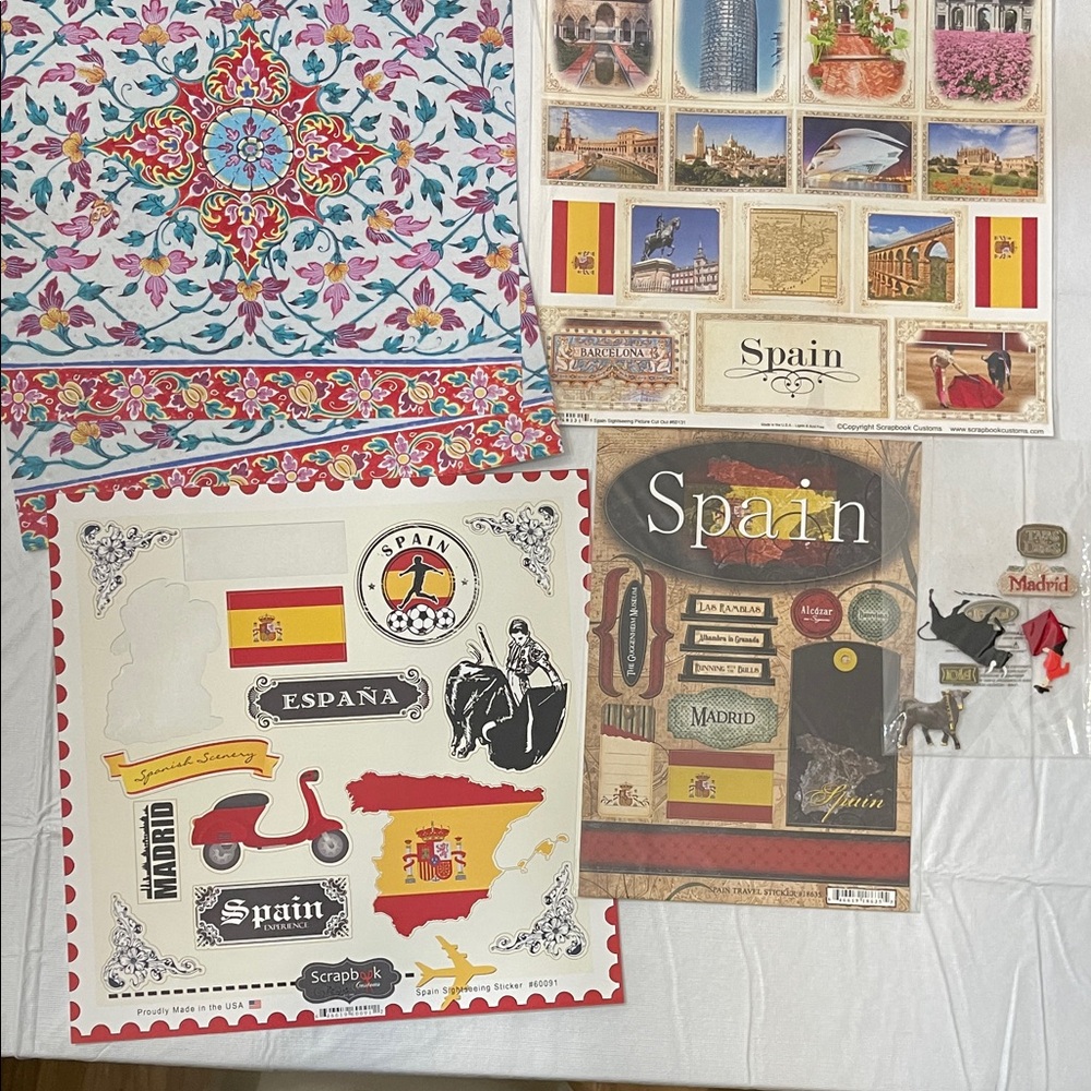 Spain Themed Scrapbook supplies